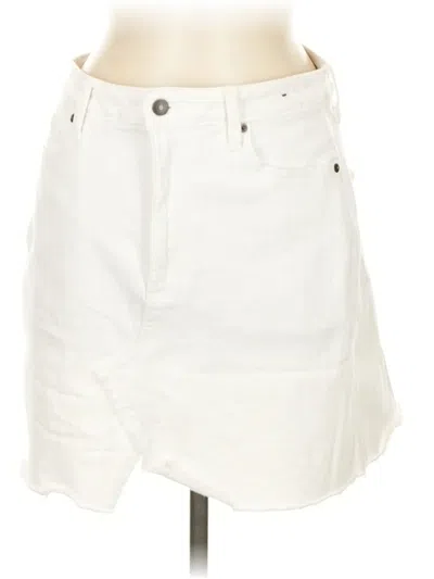Pre-owned Abercrombie & Fitch Denim Skirt In White