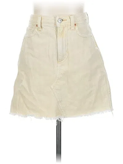 Pre-owned Abercrombie & Fitch Denim Skirt In White