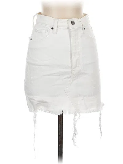 Pre-owned Abercrombie & Fitch Denim Skirt In White