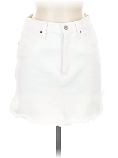 Pre-owned Abercrombie & Fitch Denim Skirt In White