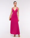 Abercrombie & Fitch Dipped-waist Hardware Maxi Dress In Purple