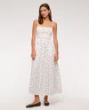 Abercrombie & Fitch Dipped-waist Smocked Midi Dress In White