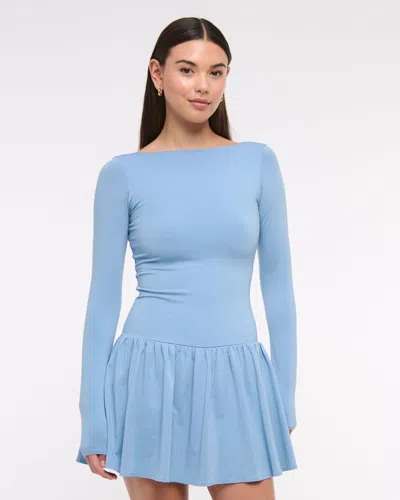 Abercrombie & Fitch Drop-waist Knit Skort In Blue