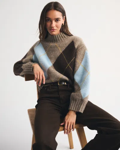 Abercrombie & Fitch Easy Wool-blend Funnel Neck Sweater In Multi