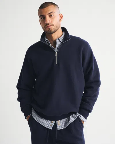 Abercrombie & Fitch Essential Half-zip Sweatshirt In Navy