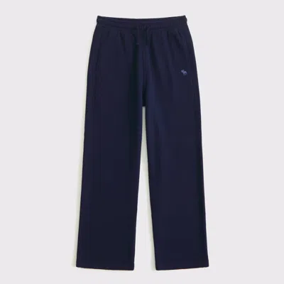 Abercrombie & Fitch Kids' Essential Icon Baggy Open-hem Sweatpants In Blue