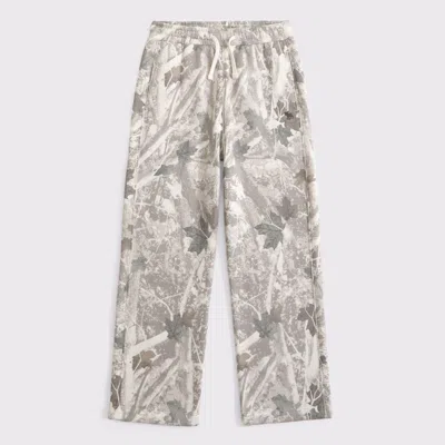 Abercrombie & Fitch Kids' Essential Icon Baggy Open-hem Sweatpants In Gray