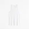 Abercrombie & Fitch Essential Ribbed High-neck Tank In White