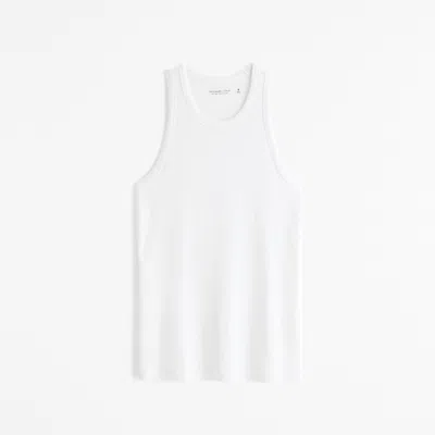 Abercrombie & Fitch Essential Ribbed High-neck Tank In White