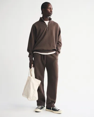 Abercrombie & Fitch Essential Straight Open-hem Sweatpant In Brown