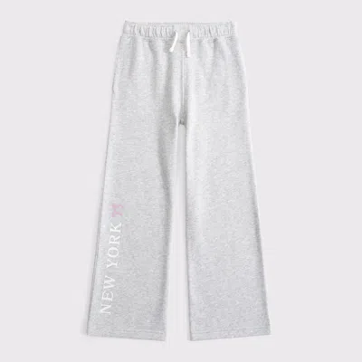 Abercrombie & Fitch Kids' Essential Wide Leg Sweatpants In Gray