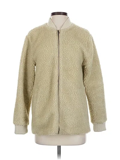 Pre-owned Abercrombie & Fitch Faux Fur Jacket In White