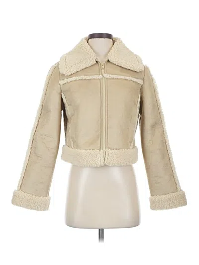 Abercrombie & Fitch Faux Fur Jacket In White
