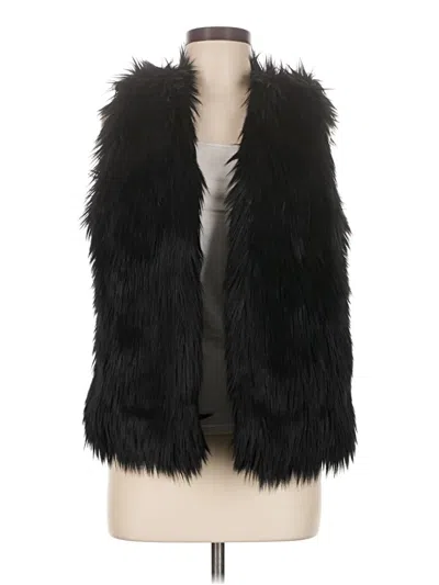 Pre-owned Abercrombie & Fitch Faux Fur Vest In Black