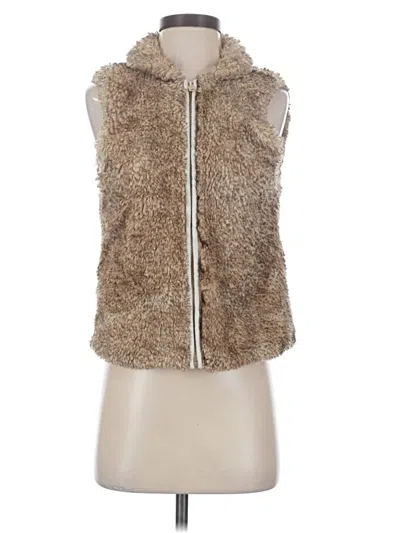Pre-owned Abercrombie & Fitch Faux Fur Vest In Gold