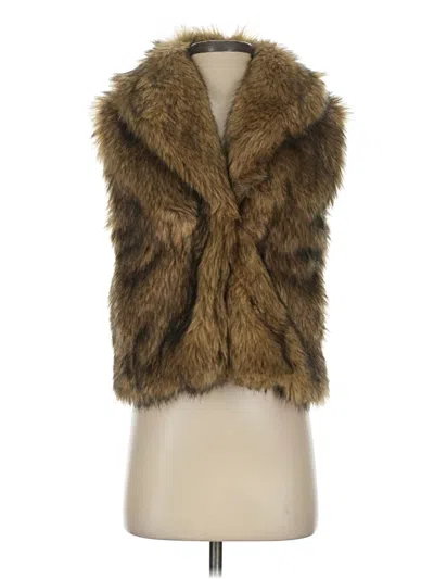 Pre-owned Abercrombie & Fitch Faux Fur Vest In Gold