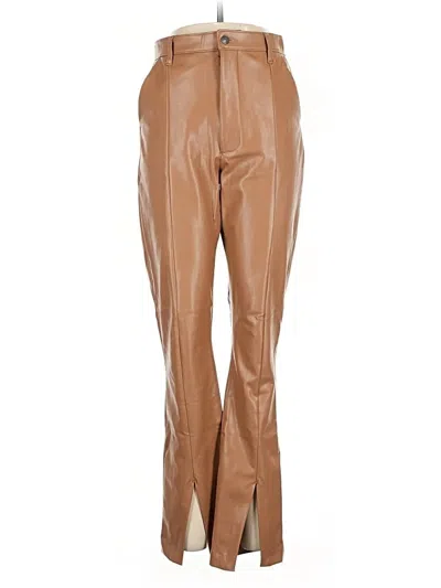 Pre-owned Abercrombie & Fitch Faux Leather Pants In Tan