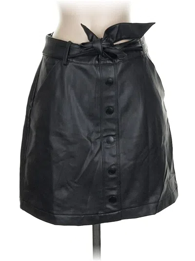 Pre-owned Abercrombie & Fitch Faux Leather Skirt In Black