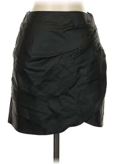 Pre-owned Abercrombie & Fitch Faux Leather Skirt In Black