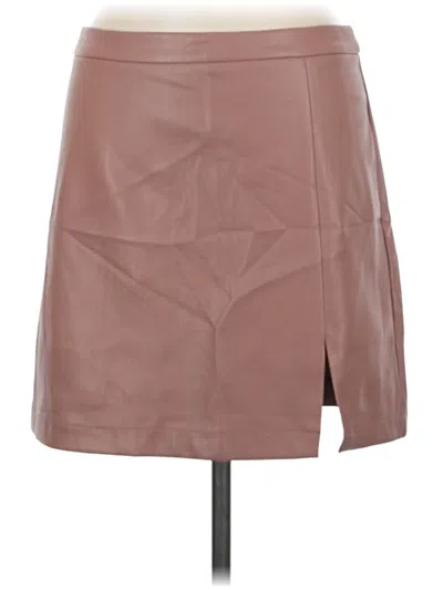 Pre-owned Abercrombie & Fitch Faux Leather Skirt In Tan