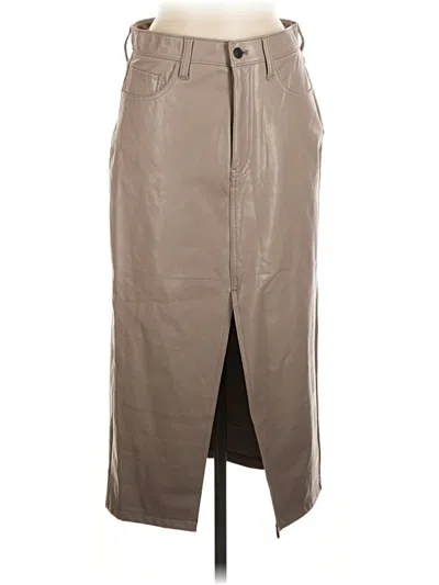 Pre-owned Abercrombie & Fitch Faux Leather Skirt In Tan
