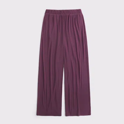 Abercrombie & Fitch Flowy Knit Wide Leg Sweatpant In Purple