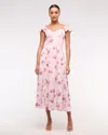 Abercrombie & Fitch Flutter Sleeve Midi Dress In Pink