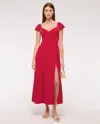 Abercrombie & Fitch Flutter Sleeve Midi Dress In Red