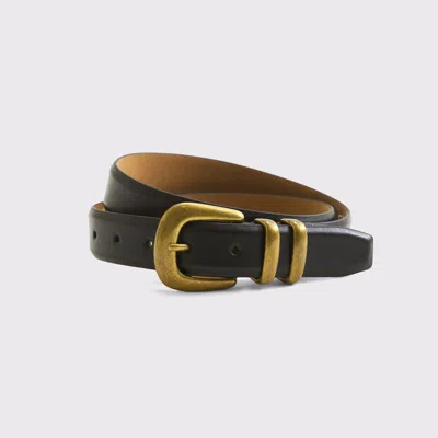 Abercrombie & Fitch Genuine Leather Belt In Black