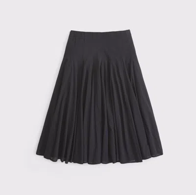 Abercrombie & Fitch Godet Midi Skirt In Black
