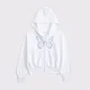 Abercrombie & Fitch Graphic Full-zip Hoodie In White