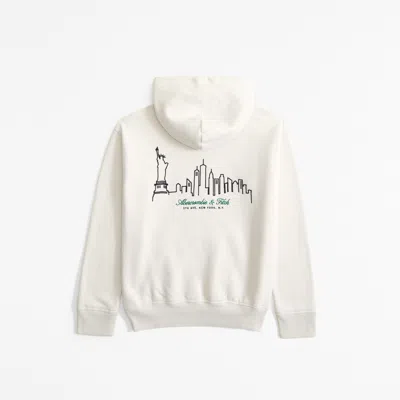 Abercrombie & Fitch Kids' Graphic Logo Popover Hoodie In Burgundy