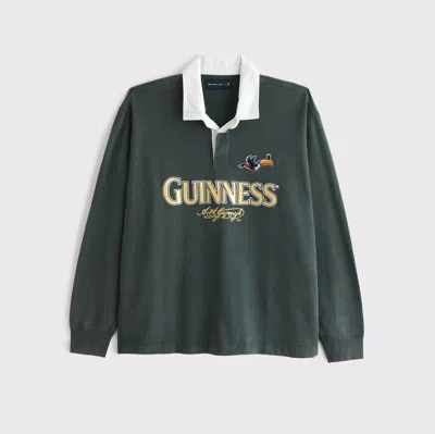 Abercrombie & Fitch Guinness Long-sleeve Rugby Polo In Green