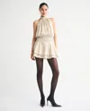 Abercrombie & Fitch Halter Shine Open-back Skort In Neutral