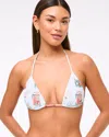 Abercrombie & Fitch Halter String Triangle Bikini Top In White