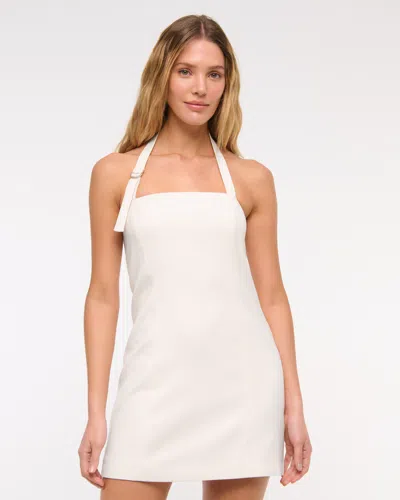 Abercrombie & Fitch Halter Tailored Mini Dress In White