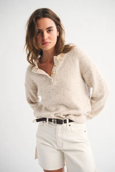 Abercrombie & Fitch Henley Sweater In Brown