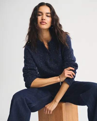 Abercrombie & Fitch Henley Sweater In Blue