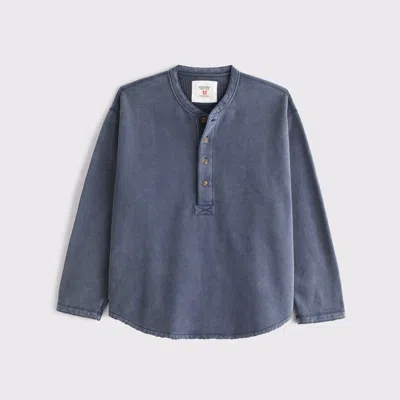 Abercrombie & Fitch Henley Sweatshirt In Brown