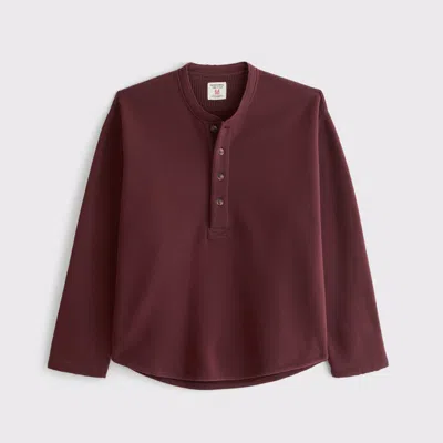 Abercrombie & Fitch Henley Sweatshirt In Chocolate