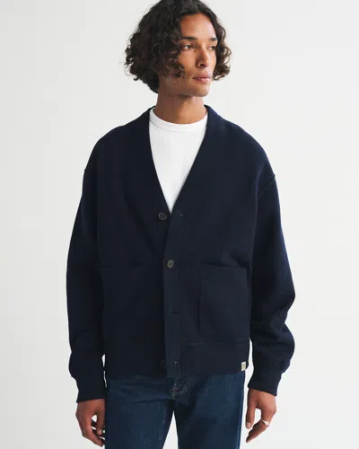 Abercrombie & Fitch Heritage Heavyweight Cardigan In Blue