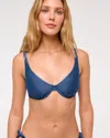 Abercrombie & Fitch High Apex Underwire Bikini Top In Blue