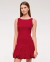 Abercrombie & Fitch High-neck Bubble Hem Mini Dress In Red