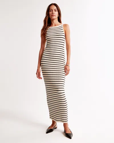 Abercrombie & Fitch High-neck Midi Sweater Dress In Sand