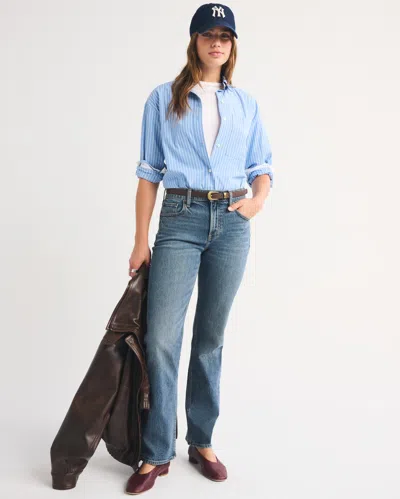 Abercrombie & Fitch High Rise 90s Straight Jean In Dark Process