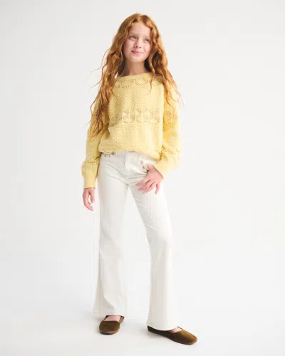 Abercrombie & Fitch Kids' High Rise Flare Jeans In Yellow