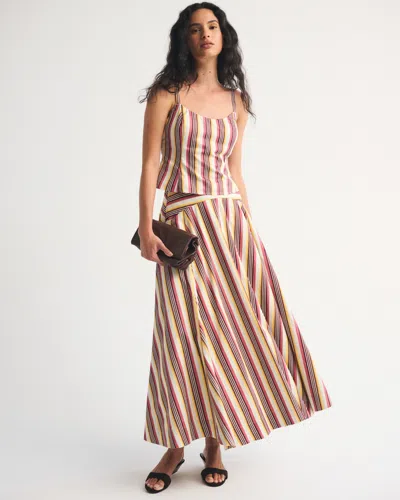 Abercrombie & Fitch High Rise Flowy Maxi Set Skirt In Multi