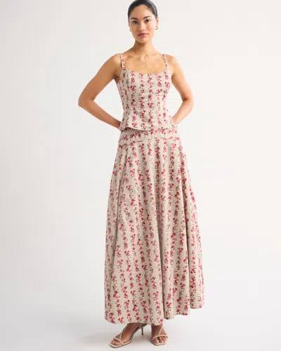 Abercrombie & Fitch High Rise Flowy Maxi Set Skirt In Multi