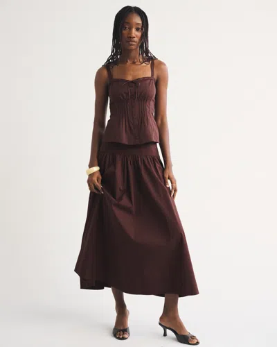 Abercrombie & Fitch High Rise Maxi Skirt In Brown