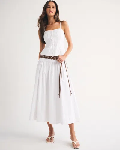 Abercrombie & Fitch High Rise Maxi Skirt In White